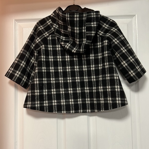 Baby Gap Plaid Coat Wool Blend with Hood 3 Years - Picture 2 of 5
